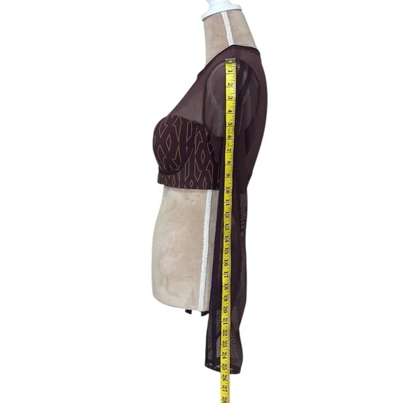 EUC Adidas x IVY PARK Wild Brown Monogrammed Mesh Crop Top (K-1) - Picture 10 of 15